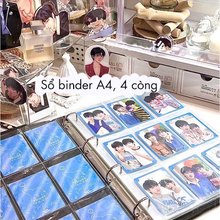 Sổ Binder A4 Còng D Bìa Da PU Nhũ Sưu Tầm Photocard Idol (SẴN)