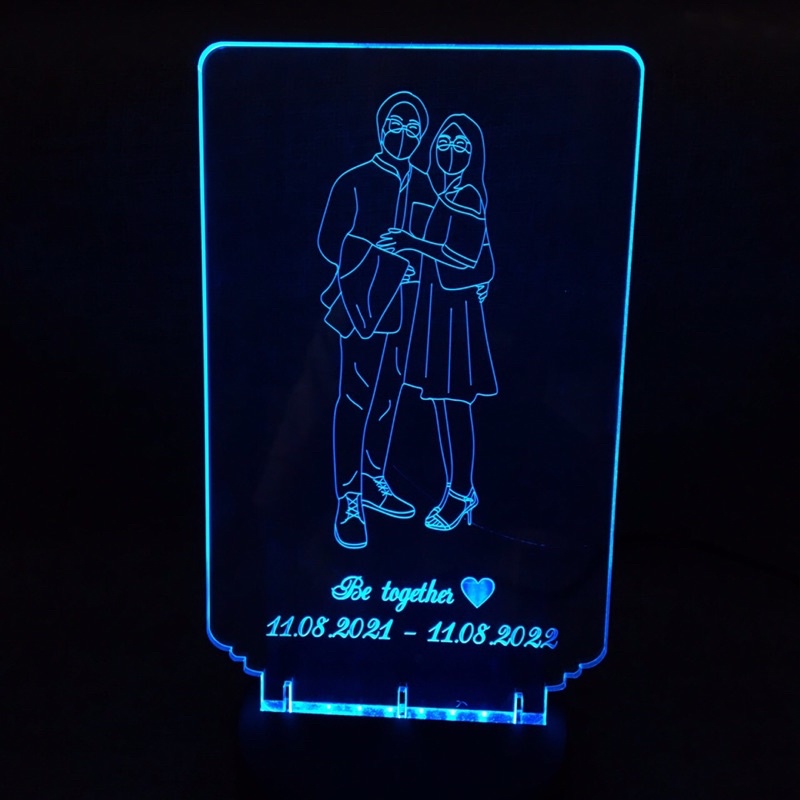 Đèn ngủ led 3D VẼ HÌNH theo yêu cầu, quà tặng tình yêu, kỷ niệm ngày yêu, ngày cưới, sinh nhật