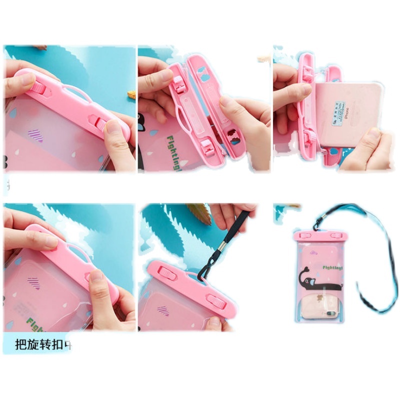 Túi đựng điện thoại chống nước cao cấp có dây đeo cổ màu sắc tươi sáng bảo vệ điện thoại khi đi bơi tắm biển