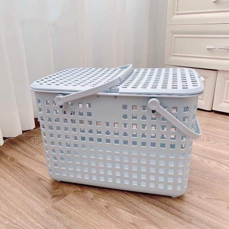 Làn đi sinh Có Nắp Giỏ Inochi Nhựa Cao Cấp Chắc Chắn Gọn Gàng Đựng Được Đồ Nặng Dễ Lau