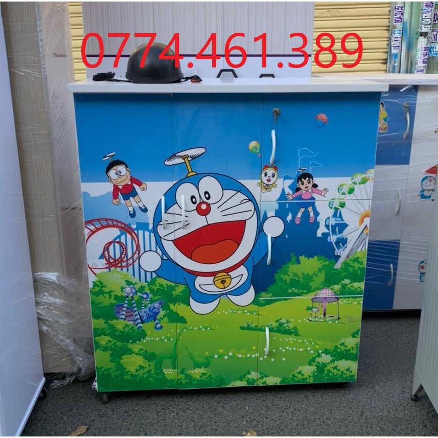Tủ Nhựa cho bé cao 1m2 hình Doraemon- ship nhanh HCM-uy tín chất lượng