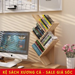 Kệ sách gỗ hình xương cá - BX3063