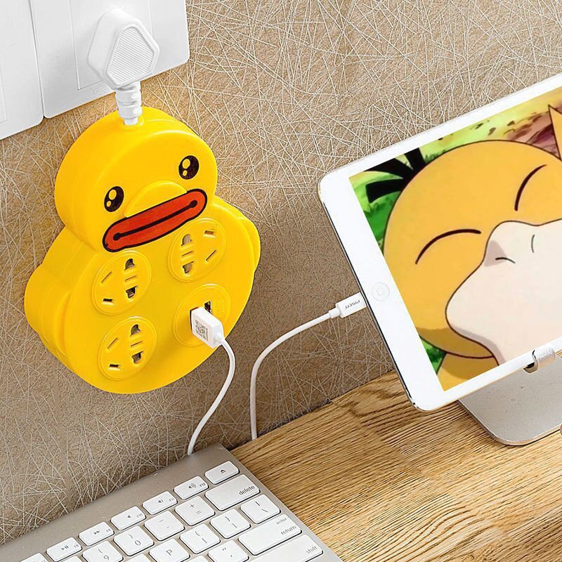 [Đồ Gia Dụng] Ổ Cắm Điện Có Cổng USB Hình Vịt Vàng Đa Năng Tiện Lợi