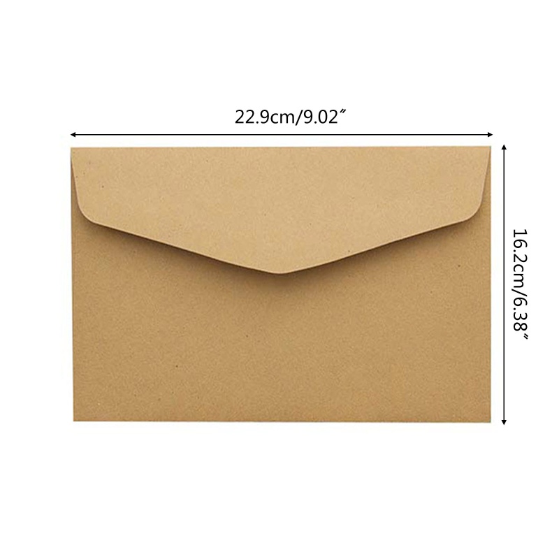 Set 10 Phong Bì Thư 9 '' x 6 '' Bằng Giấy Kraft In Chữ Thank You