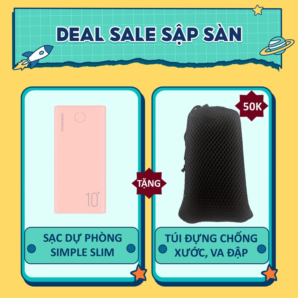 [BẢO HÀNH 15 THÁNG] Pin Sạc Dự Phòng 10000mAh Beerus Sạc ra USB &amp; sạc vào Micro/Type-C