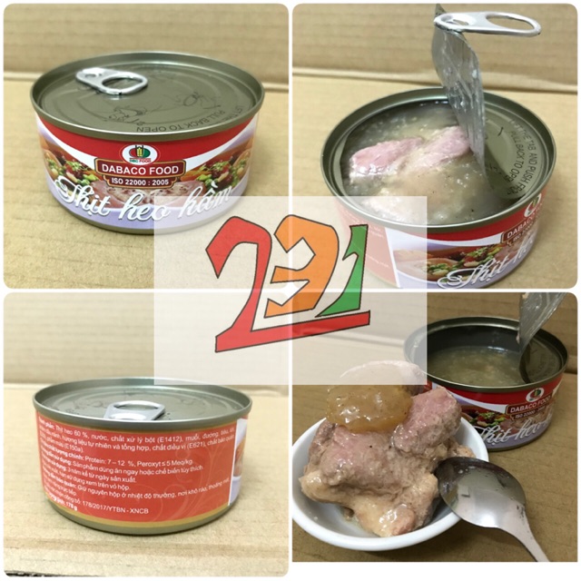 [ 175 g] Hộp Thịt Heo Hầm Dabaco
