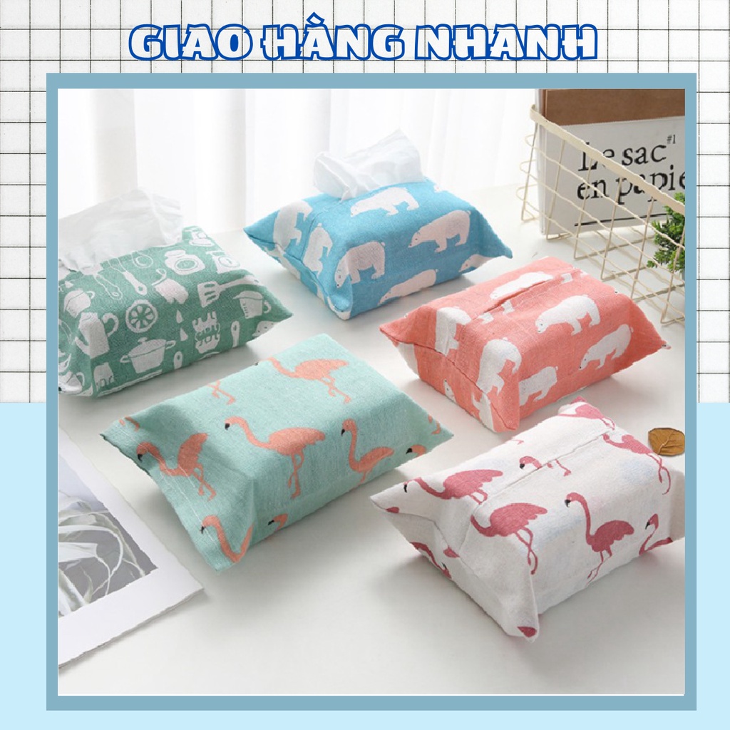 Túi vải canvas đựng khăn giấy cho gia đình 88097 Shop Giao Hang Nhanh 88