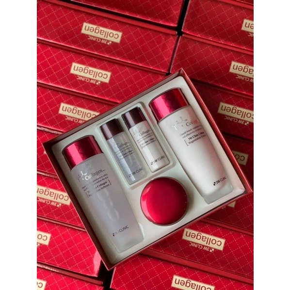 Bộ Dưỡng 3W Clinic Collagen ĐỎ [ tặng miếng đắp mặt 3d]