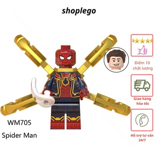 Đồ chơi lắp ráp minifigure Mô hình SpiderMan far for home avengers endgame Spider Iron Marvel Koruit Wm705