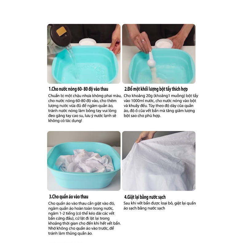 Bột Giặt Loại Bỏ Vết Bẩn Quần Áo Xinuo - Hộp 500g.