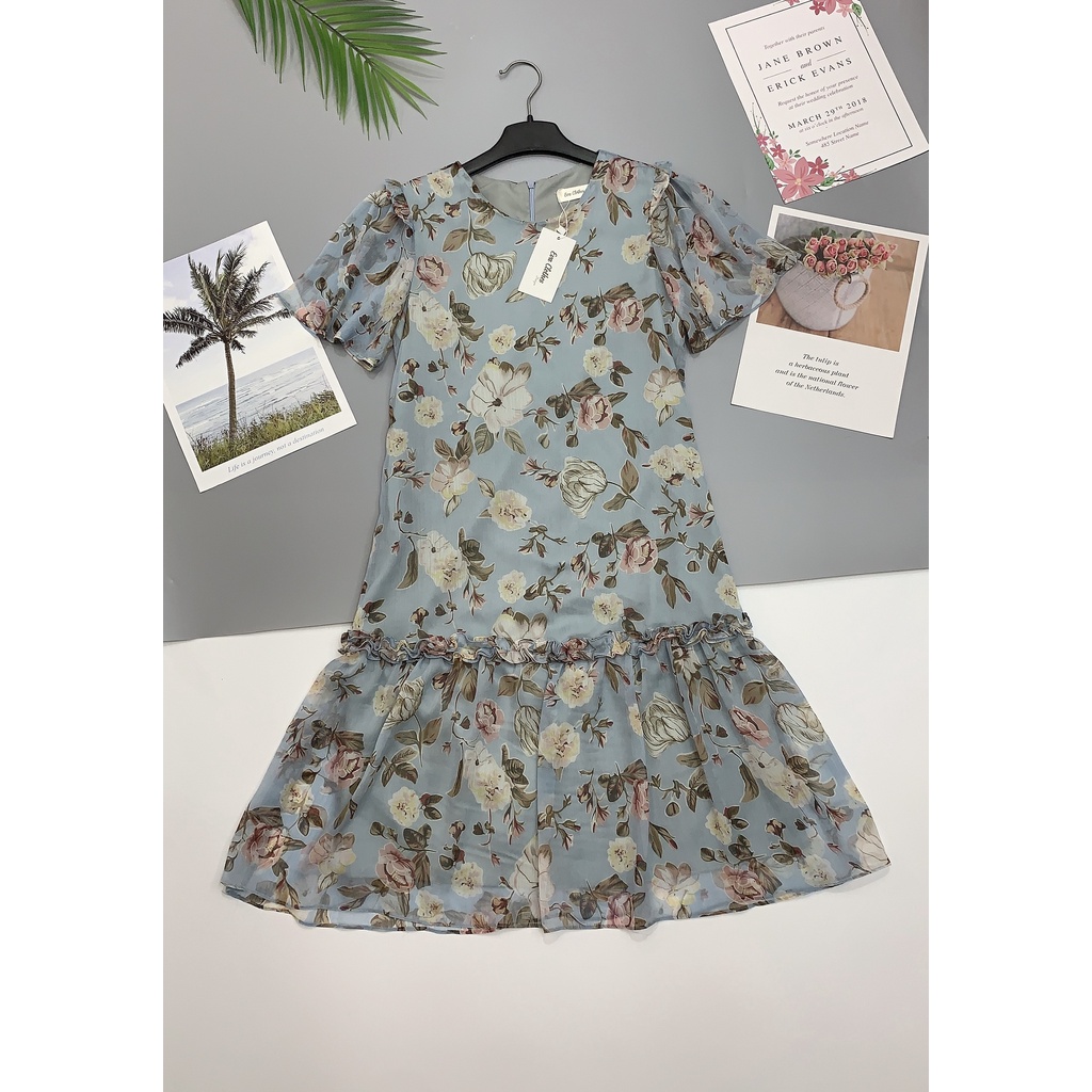 Váy Voan Hoa Hồng, 2 Lớp Đuôi Cá Evalover | BigBuy360 - bigbuy360.vn