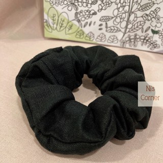 Scrunchie - Cột tóc Linen Tone Đen - Xám (Pure Linen)