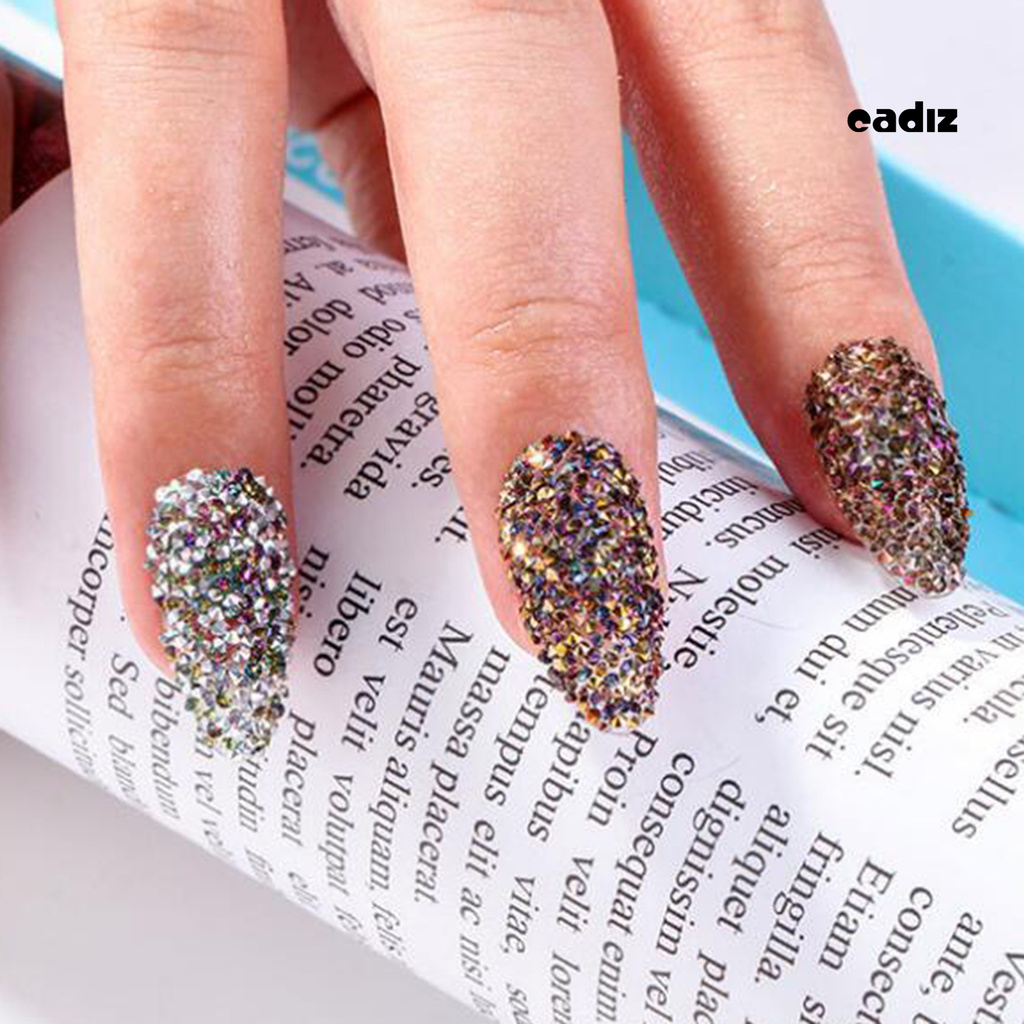 [Hàng mới về] Bộ 1440 hạt đá giả kim cương cứng sáng lấp lánh trang trí móng nghệ thuật thân thiện với môi trường