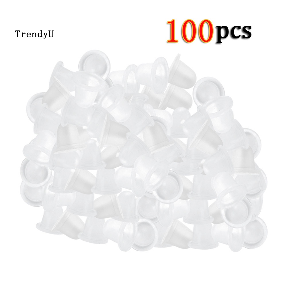 Trd Bộ 100 Cốc Đựng Mực Xăm Bán Vĩnh Viễn Bằng Silicon Mềm