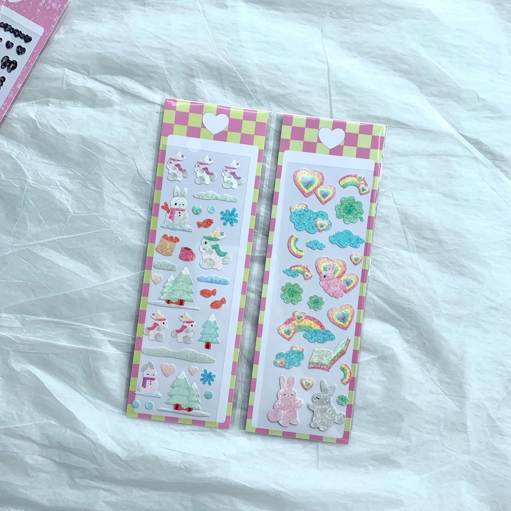 Miếng Dán Trang Trí Sổ Tay Hình Thỏ Dễ Thương diy