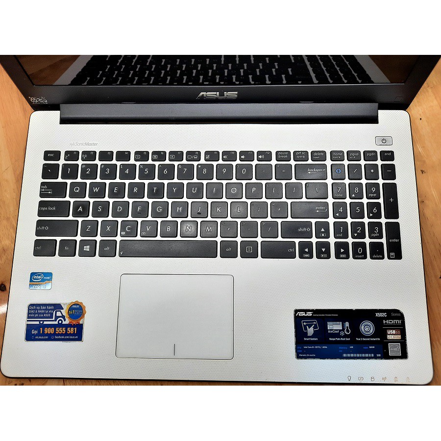 Laptop Asus X502 i3 3217 ram 4g hdd 500 Máy trắng. mỏng nhẹ