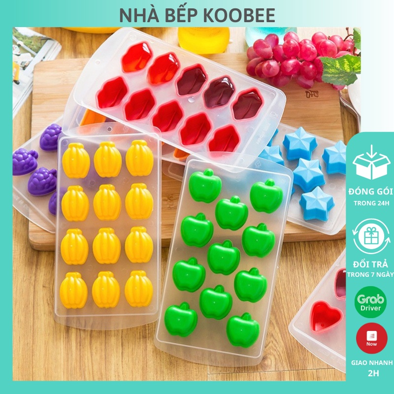 Khuôn làm thạch rau câu, thạch trà sữa 11 viên giải nhiệt mùa hè - Khay đá Silicon chịu nhiệt an toàn tiện dụng (KĐK04)