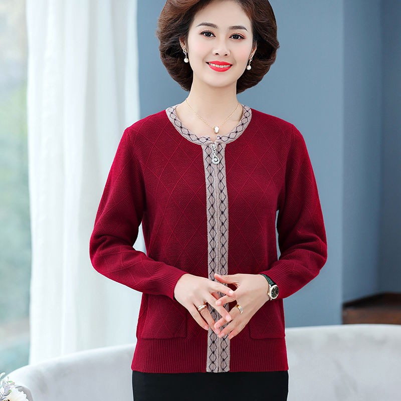  Áo Khoác Cardigan Dày Dặn Thời Trang Xuân Thu Cho Phụ Nữ Trung Niên