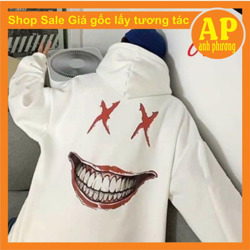 Áo hodie mặt quỷ in lưng✴Chất nỉ lot lông nhẹ✴form thụng unisex nam nữ✴lưng áo in hình 3d nét căng