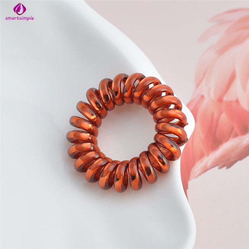 Set 5 Dây Buộc Tóc Lò Xo Màu Trơn Đơn Giản Thời Trang Nữ