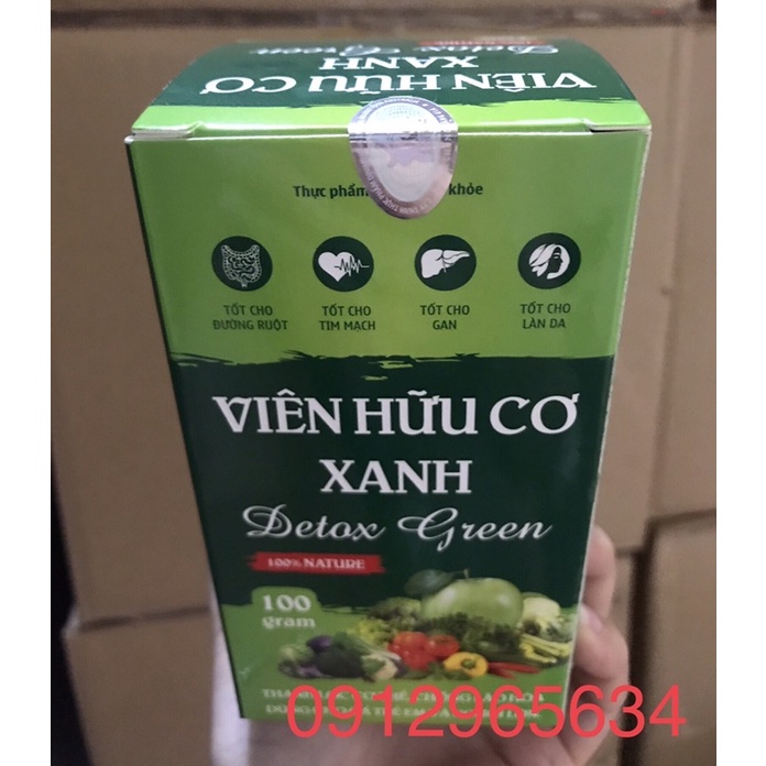 Viên hữu cơ xanh bổ sung chất xơ tự nhiên cho cơ thể khoẻ mạnh 100gr chính hãng