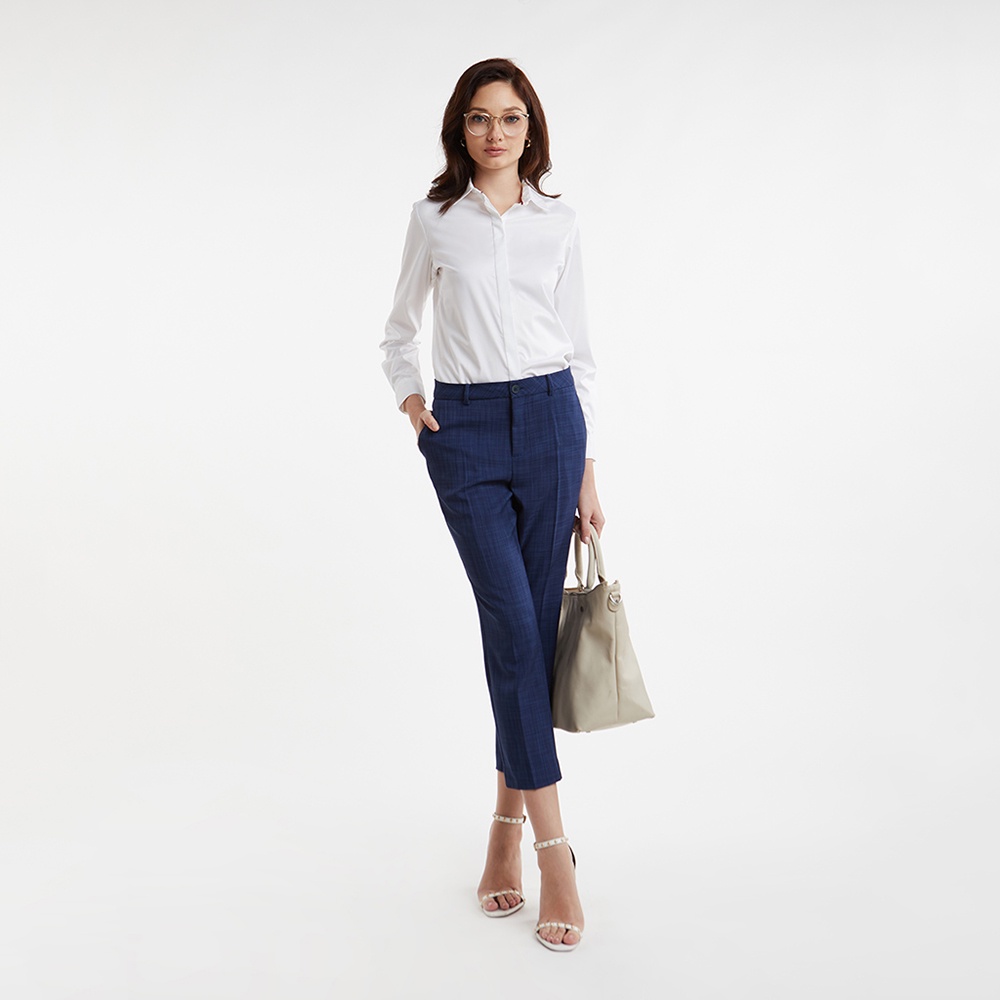 N&M Áo sơ mi Basic Nữ tay dài chất liệu cotton nylon 2008006