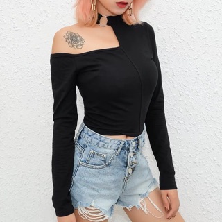 Áo croptop kiểu có chocker ( ảnh thật )