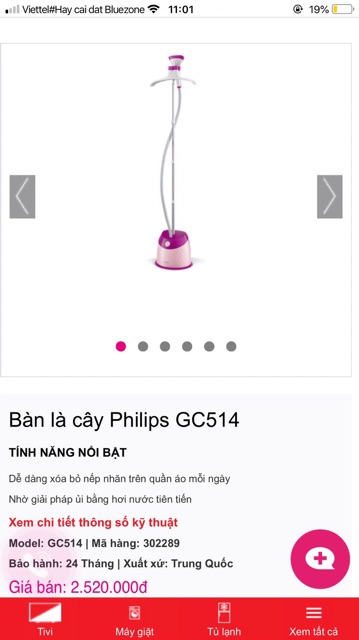 Bàn là cây Philips GC514 (Bh 2 năm)