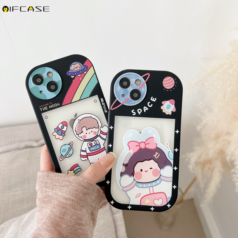 Ốp Điện Thoại Mềm Trong Suốt In Hình Phi Hành Gia / Nơ / Cầu Vồng Đơn Giản Sáng Tạo Cho iPhone 13 12 11 Pro Max XS Max XR X