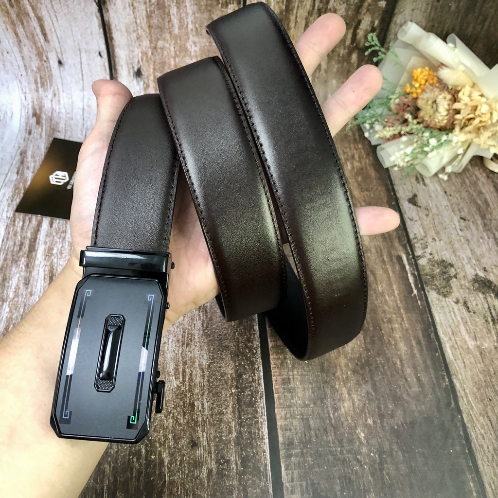 Dây Lưng Nam Da Bò Cao Cấp 3 Lớp Siêu Mềm, Dây Nịt Nam Da Bò Khóa Tự Động BH 24 Tháng