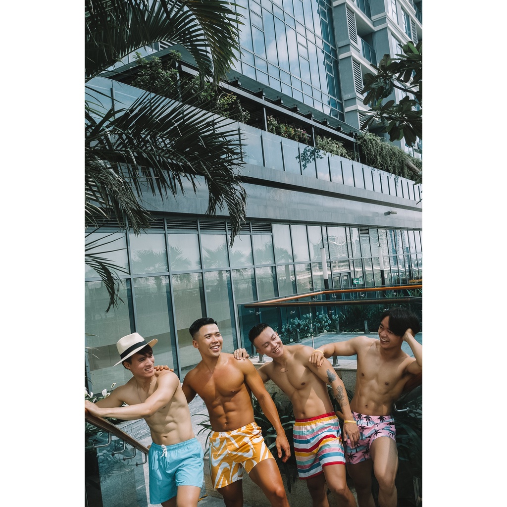 Quần đùi đi biển mùa hè rộng rãi chất cotton Hungtubes.