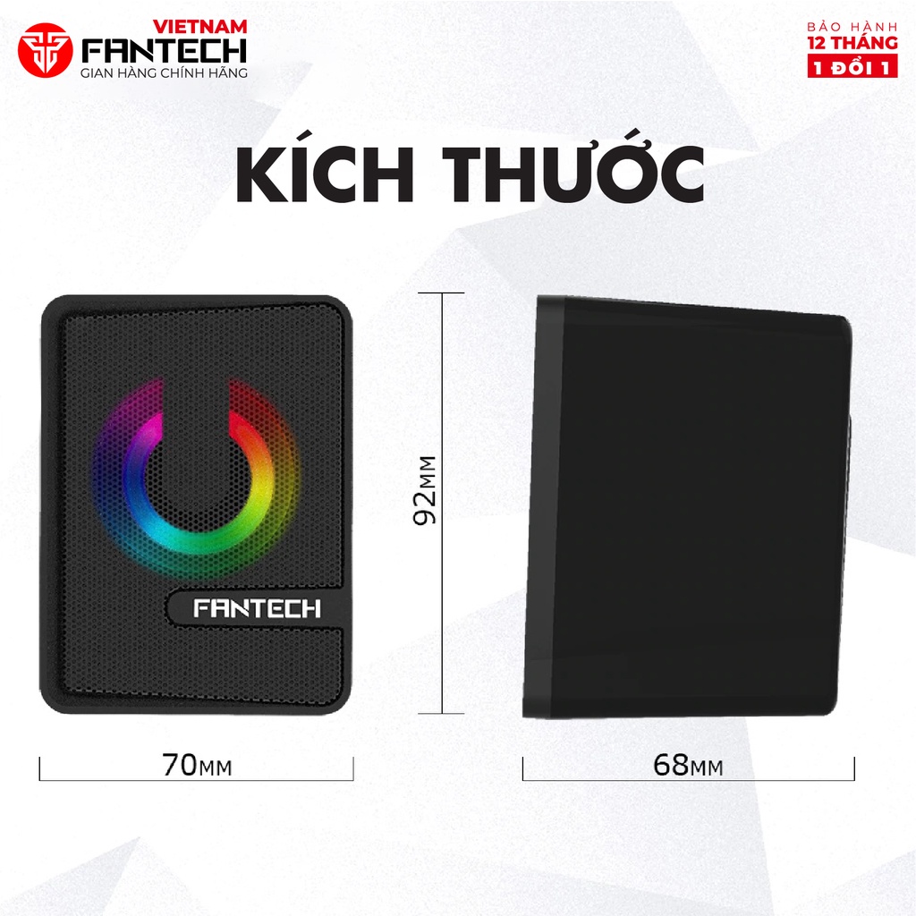 Loa vi tính gaming FANTECH GS203 BEAT Thiết kế siêu gọn nhẹ - Hãng chính hãng - Bảo hành 12 tháng