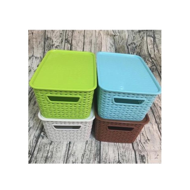 [HANG HOT] Giỏ đựng đồ có nắp đậy hàn quốc (nhiều kích thước) màu sắc random