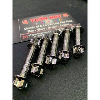 Combo ốc tán salaya 8li40 và tán 8li đầu hở gắn treo bô Sonic , Raider , Winner , Ex 150,  Wave RS, RSX