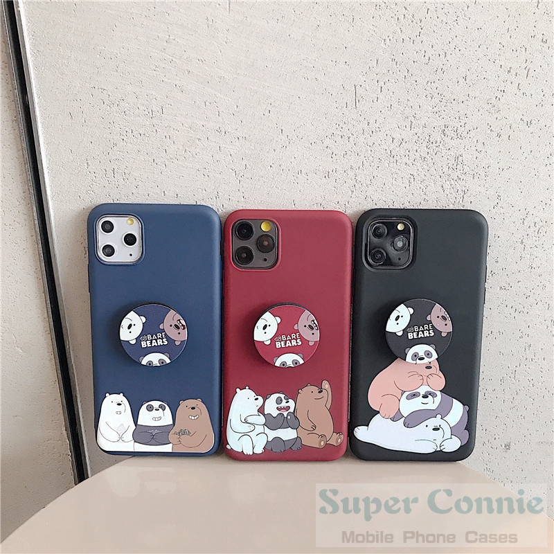 Ốp điện thoại in hình We Bare Bears kèm giá đỡ cho iphone 12 Pro Max iPhone 11 Pro Max iPhone 6s 6 7 8 Plus X XS Max XR 12 mini | BigBuy360 - bigbuy360.vn
