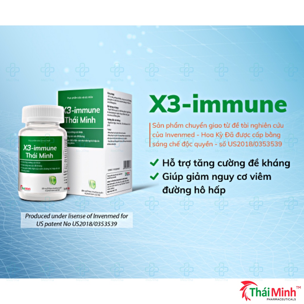 Xuyên Tâm Liên X3-Immune Thái Minh - Tăng đề kháng, tăng cường sức khỏe, phòng ngừa viêm đường hô hấp [Chính hãng]