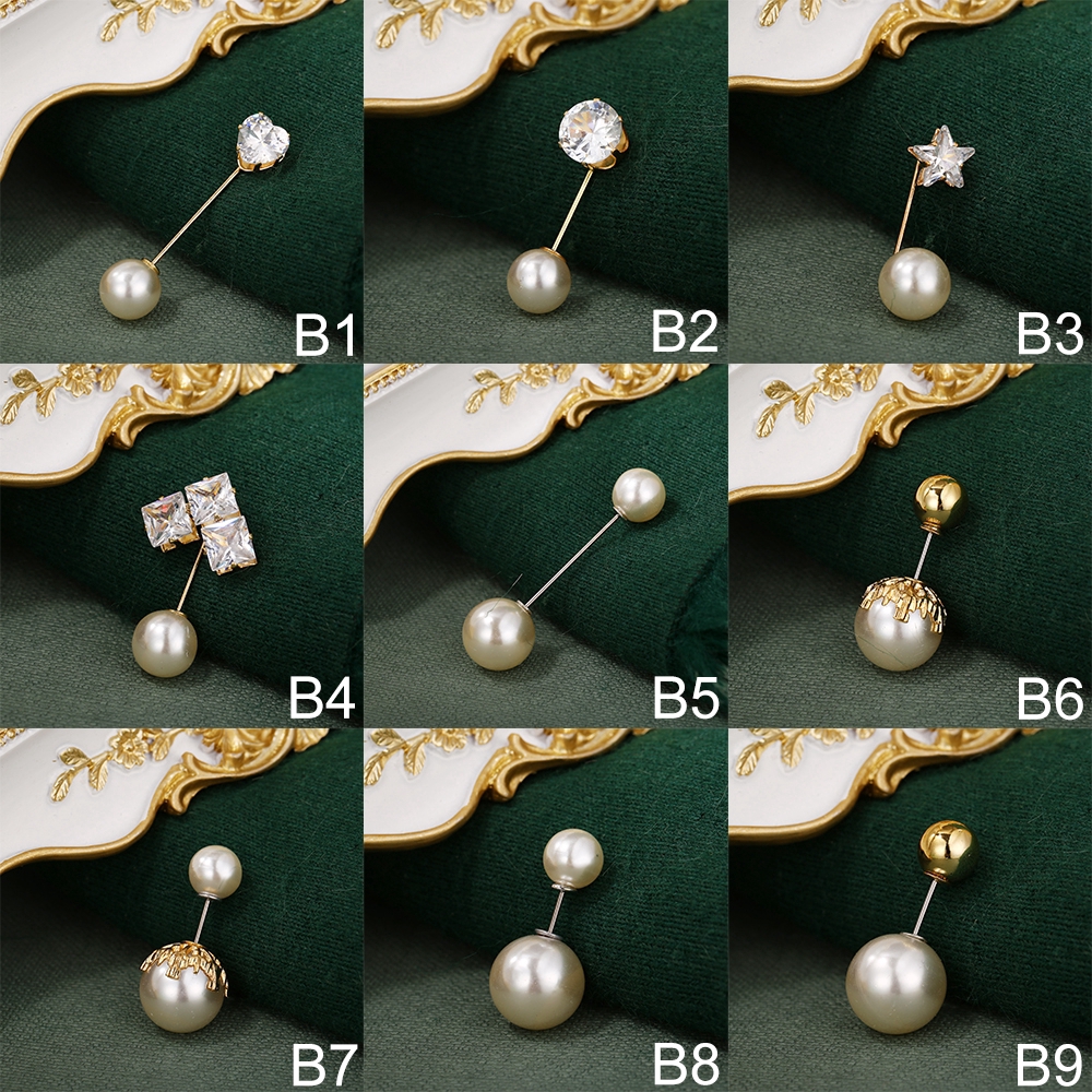 Ghim cài áo kim loại hình hoa đính ngọc trai giả thanh lịch cho nữ