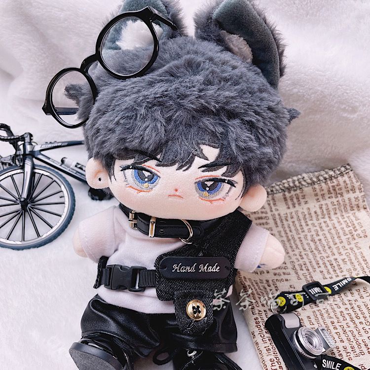 20cm baby clothes spot black and white trendy pants vest suit collar 20cm cotton doll clothes fat body cool cover