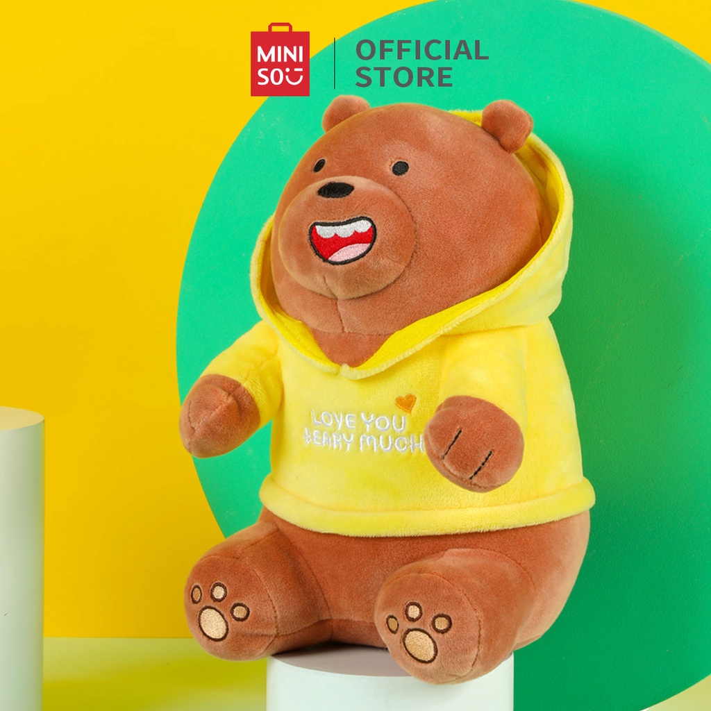 Gấu bông thú nhồi bông Miniso x We Bare Bears Đồ chơi sang trọng có áo choàng