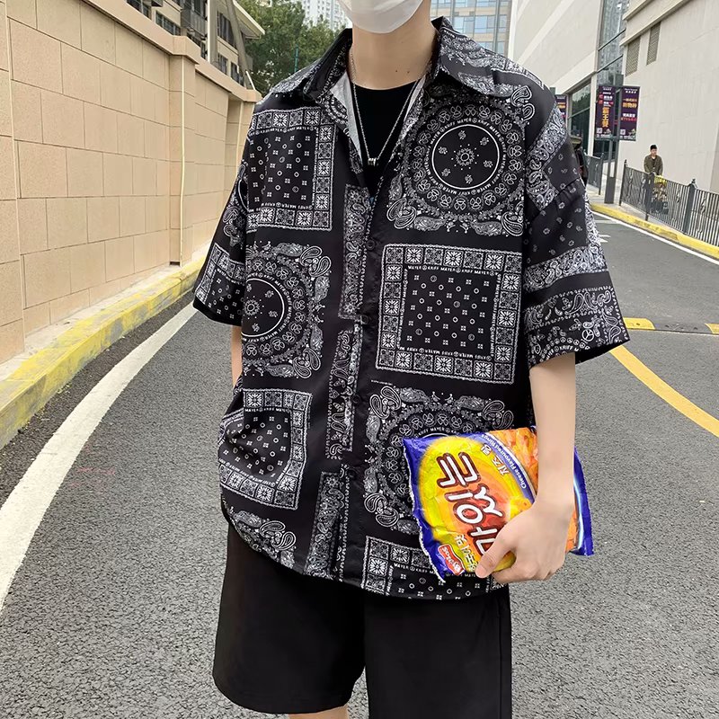 Áo sơ mi tay ngắn thời trang phong cách Hàn Quốc cho nam