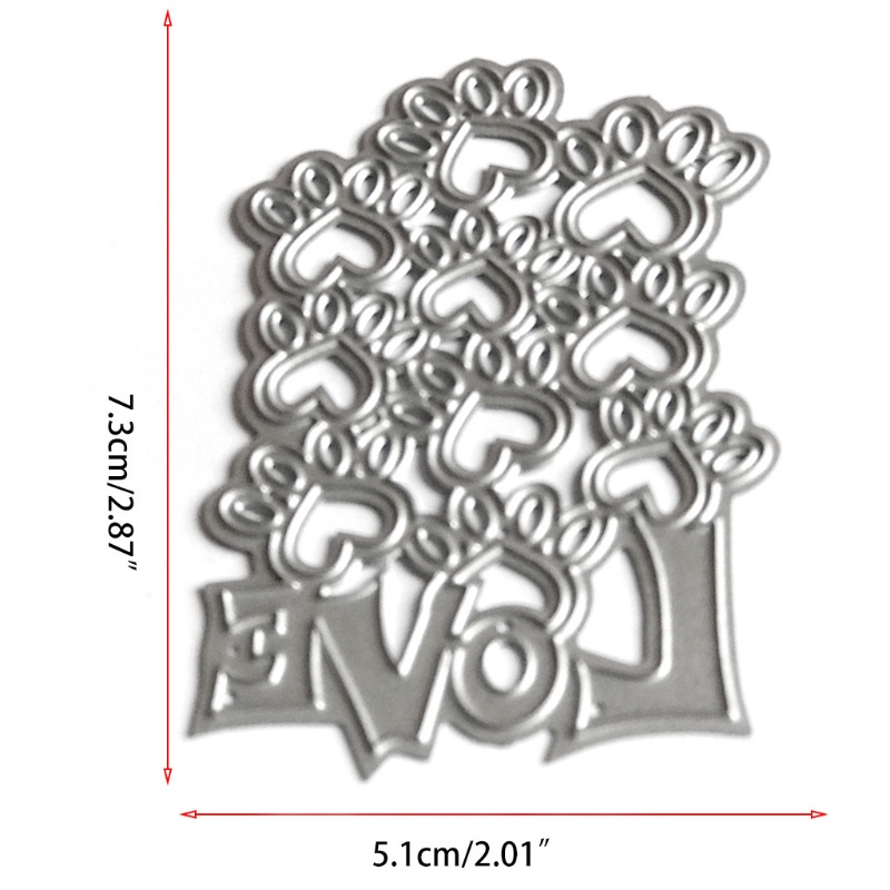 Khuôn Cắt Giấy Kim Loại Hình Dấu Chân Chó Thẻ
