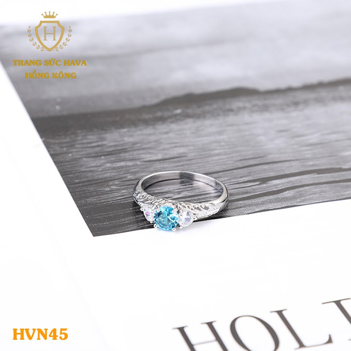 Nhẫn Nữ Inox Đính Đá - Trang Sức Hava Hong Kong - HVN45