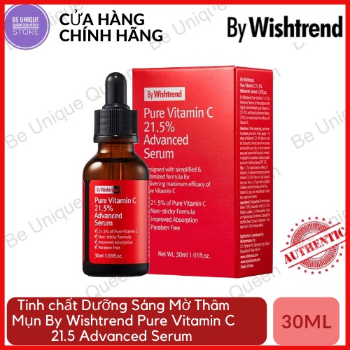 [CHÍNH HÃNG] Tinh chất Dưỡng Sáng MờThâm Mụn By Wishtrend Pure Vitamin C 21.5 Advanced Serum 30m