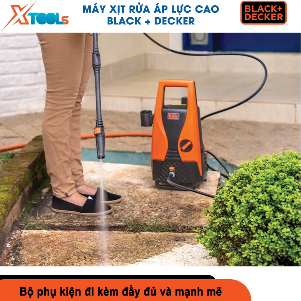 Máy xịt rửa BLACK DECKER PW1450TD Máy rửa xe cao cấp công suất 1400w, điện áp đầu vào 220v [chính hãng][xtools]