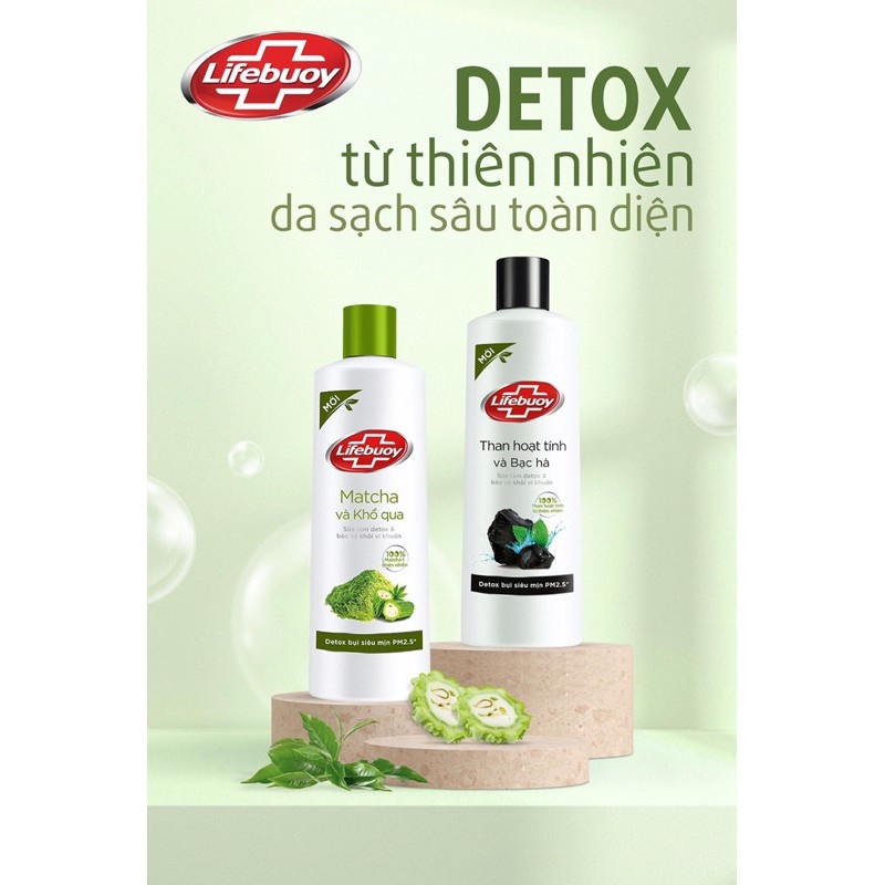 Sữa tắm Lifebuoy Detox và Bảo vệ khỏi vi khuẩn chai 850g