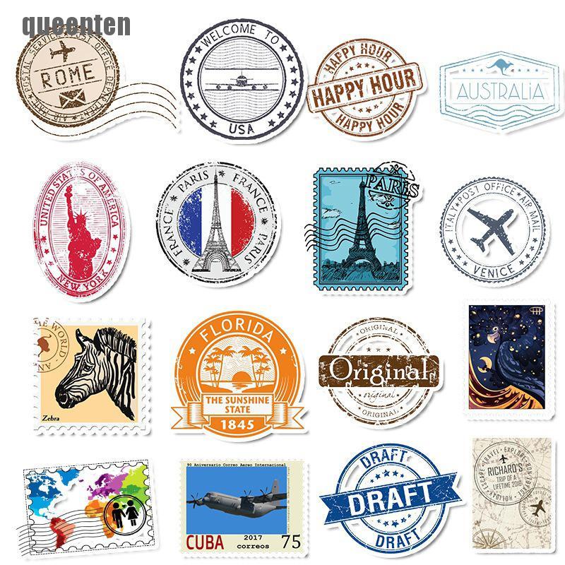 Set 50 nhãn dán trang trí vali/đàn guitar/laptop họa tiết graffiti