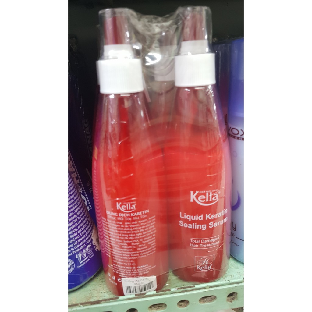 Xịt dưỡng tóc Keratin phục hồi tóc hư tổn Kella Liquid Keratin Sealing Serum 250ML