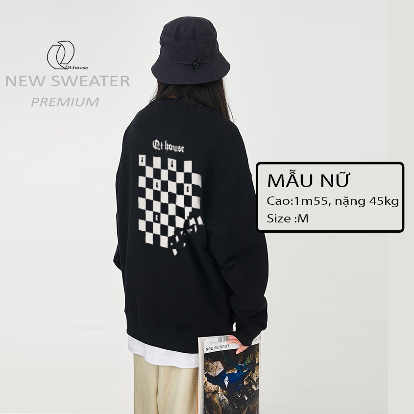 [Mã 12FASHIONSALE1 giảm 10K đơn từ 50K] Áo sweater unisex nam nữ form rộng Qt.house nỉ dài tay SWBC02 | BigBuy360 - bigbuy360.vn