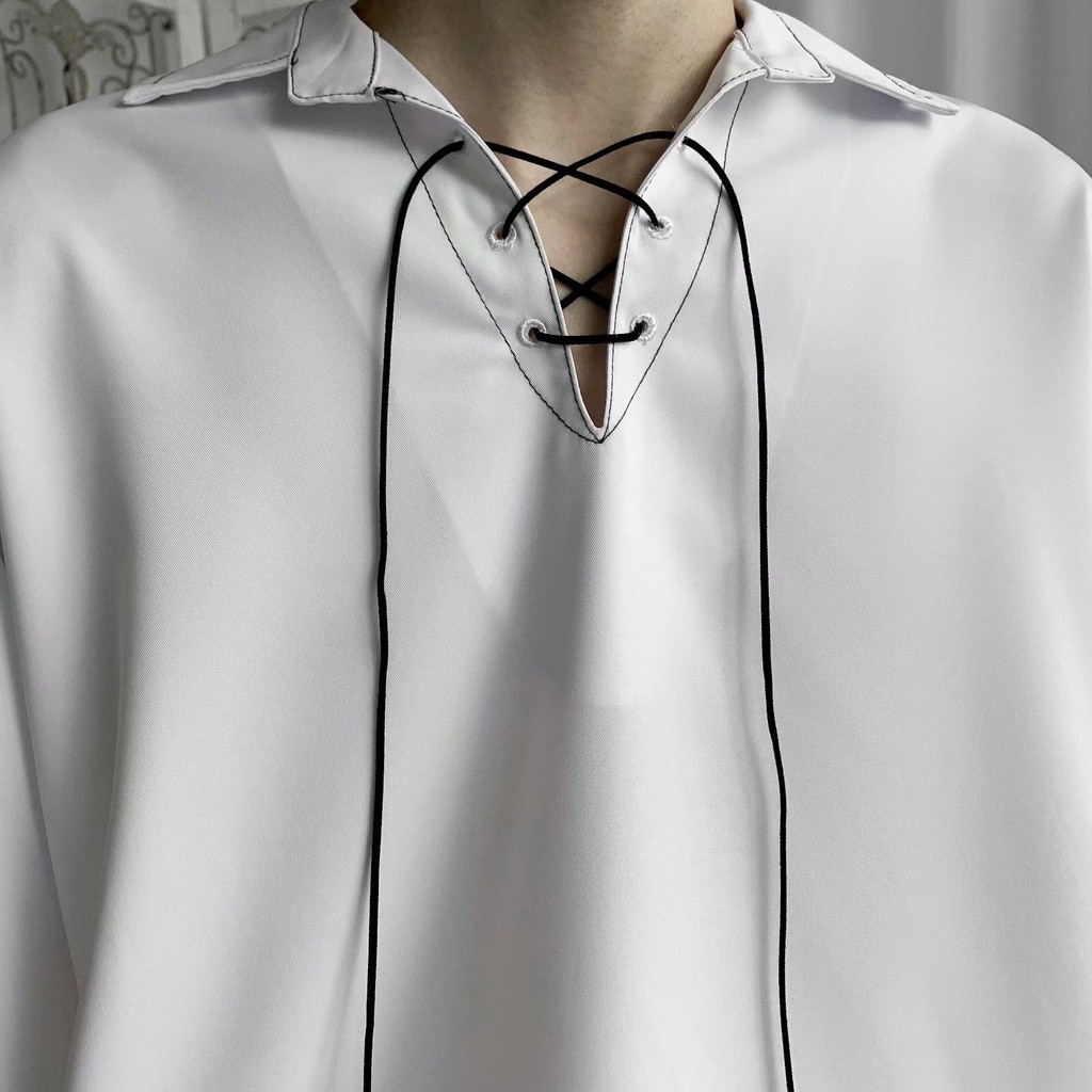 Áo sơ mi tay dài dáng rộng thiết kế đơn giản thời trang lịch lãm cho nam