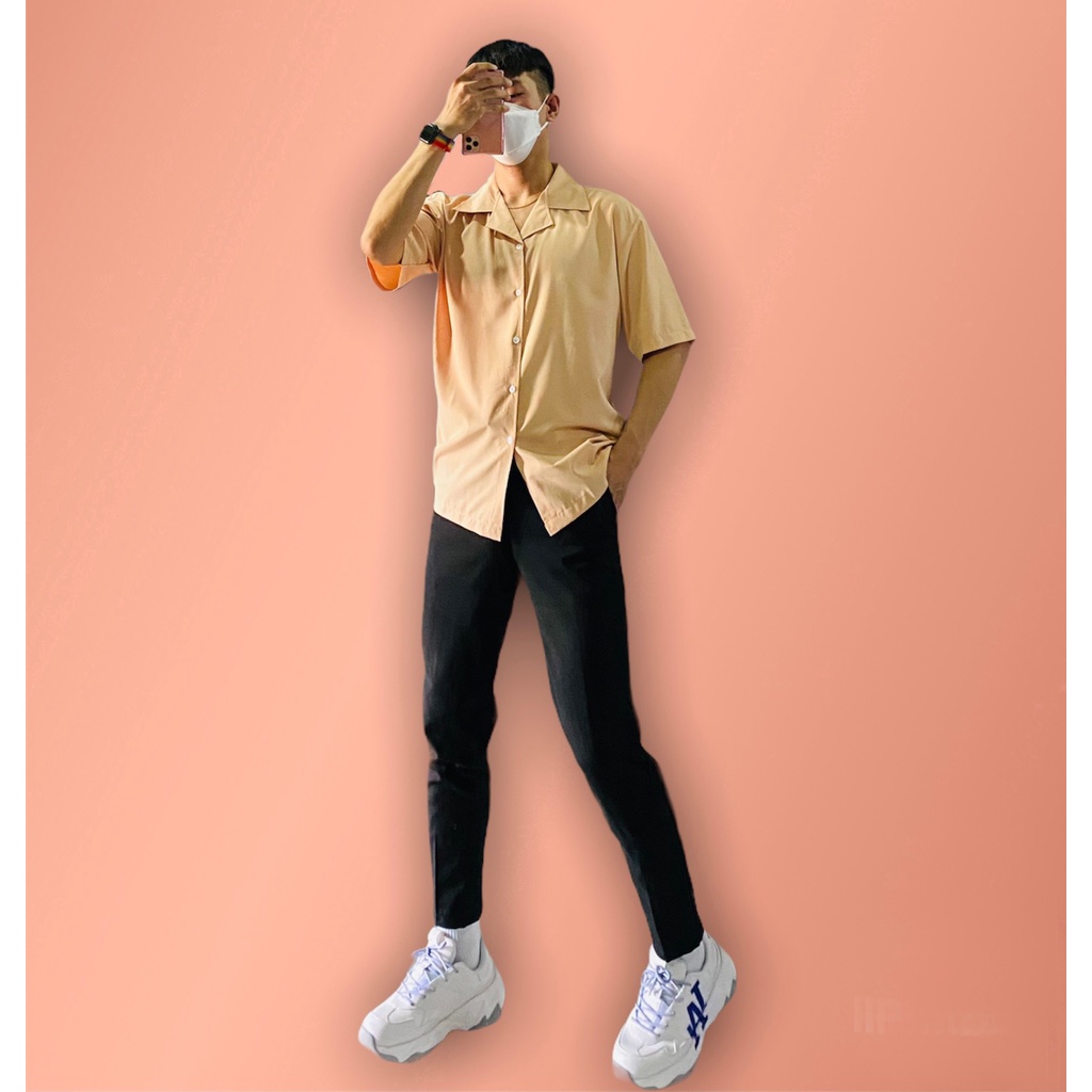 Quần kaki dài lưng thun nam nữ cài cúc ống suông – Unisex 2022